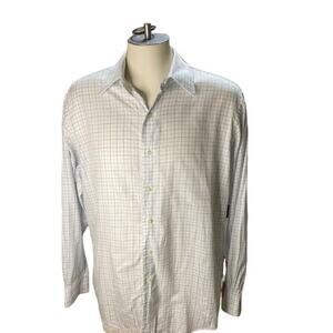 Brooks Brothers White/Blue Plaid Button-Down Men's Shirt Size 16.5